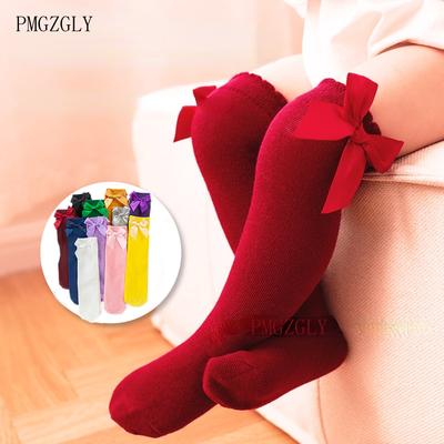 Mädchen Socken Schleife Knie Langsocke Frühling Herbst Babysocken Spanisch Baby Kniehoch Schleife Kleid Mädchen Schülerin Prinzessin Rosa Socken