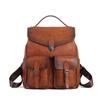 First Layer Cowhide Backpack Men's Leisure Travel Vintage Large Capacity Genuine Leather Lockup Backpack Bag