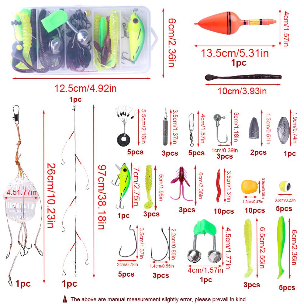 1.8m/2.1m Telescopic Sea Rod Set with 77Pcs Lure Accessories