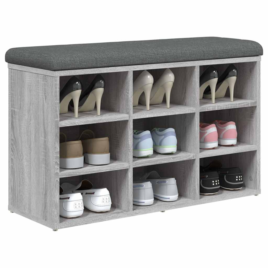 Shoe Bench Grey Sonoma 82 x 32 x 50 cm Particleboard