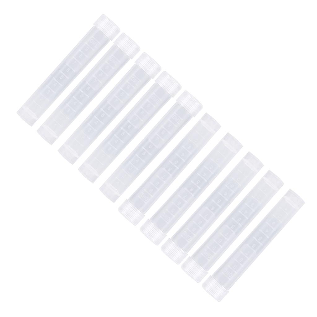 10 ks 10ml plastové zmrazené zkumavky s lahvičkou a šroubovacím uzávěrem, bílé víčko, balení, nádoba