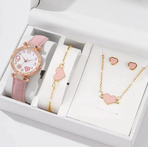 New Popular Women'S Bracelet Watch Fashionable And Simple Butterfly Five-Piece Watch Set Watch