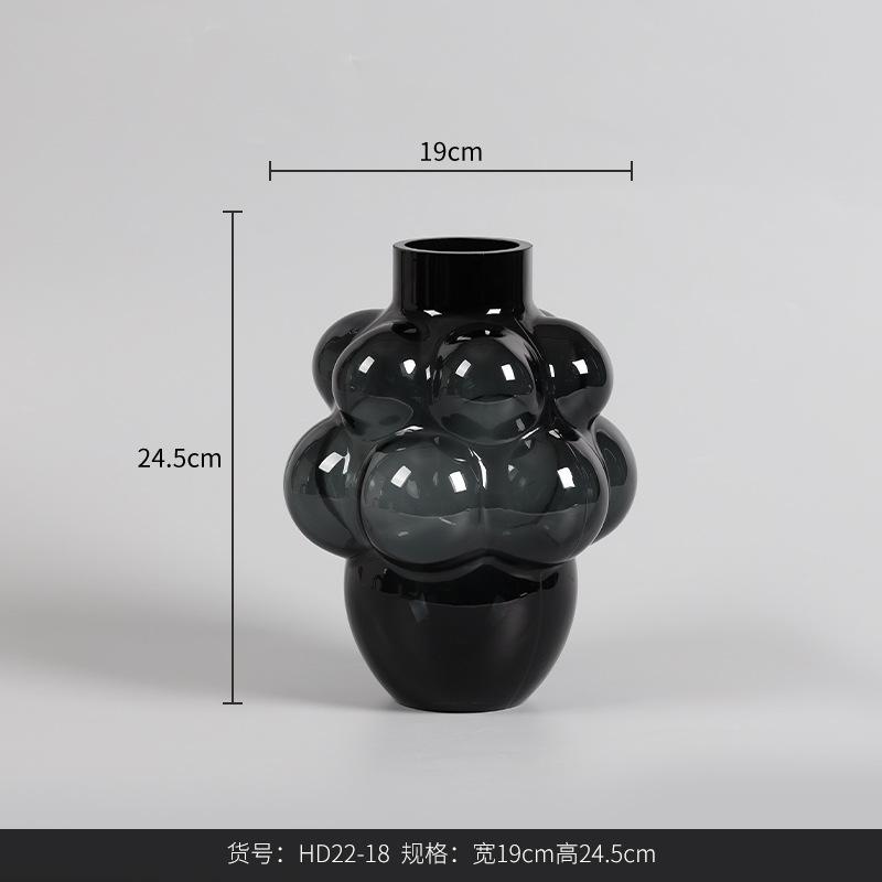 

Luxury Grey Grape Vase for Living Room Dining Table TV Cabinet Art Decor
