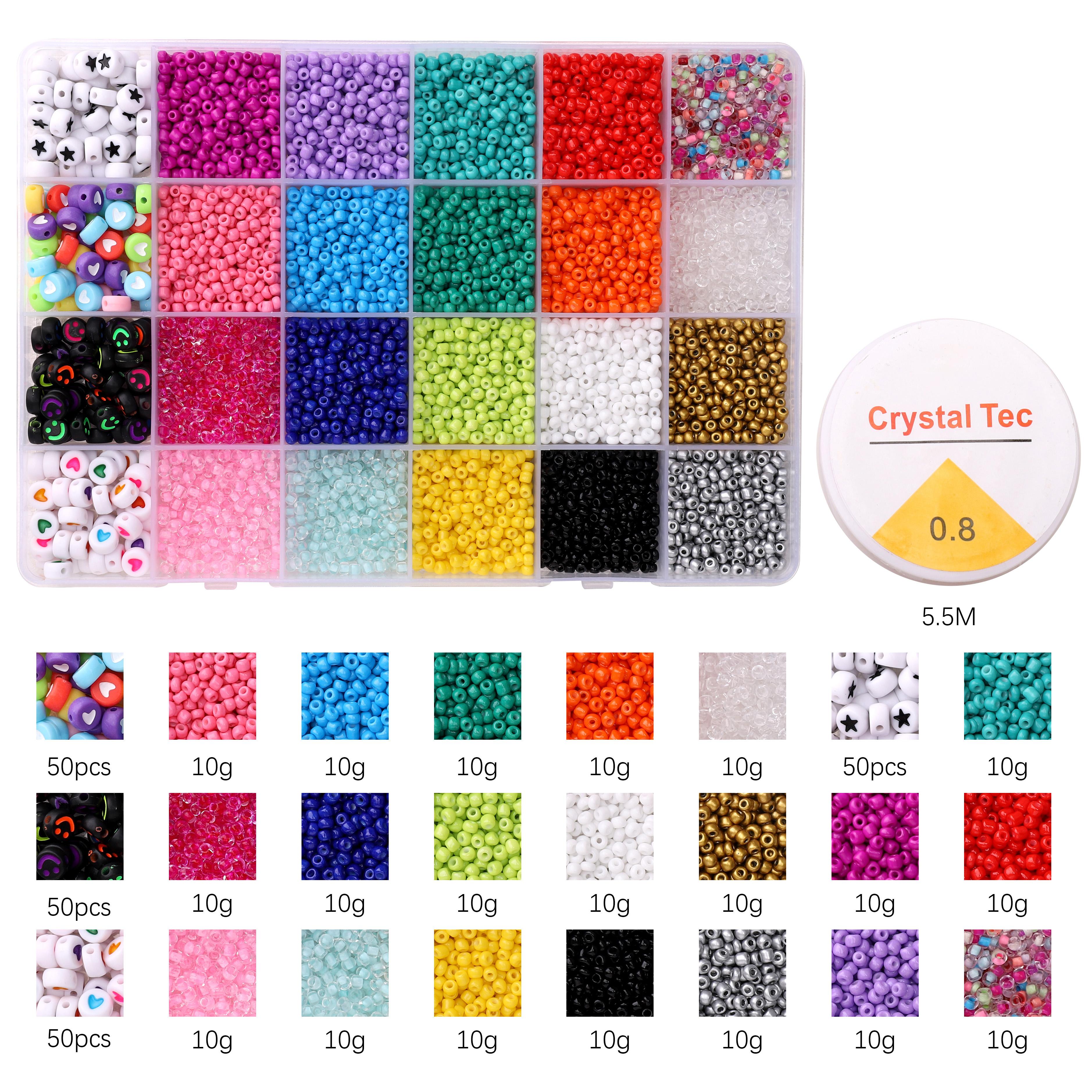 

24 коробки/пакет Стеклянный бисер эластичная нить шнур для DIY аксессуаров для изготовления ювелирных изделий 6800pcs