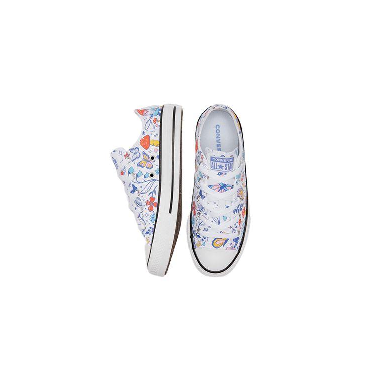Converse All Star Series Comfortable Low Top Kids Canvas Shoes Printed White Multicolor Kids sneakers 670709C