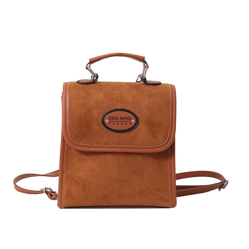 Шикарная трендовая замшевая сумка через плечо в корейском стиле для женщин, повседневная сумка кросс-боди коричневый