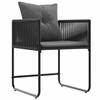 4 Piece Chair Set with Cushions Black and Anthracite PE Rattan