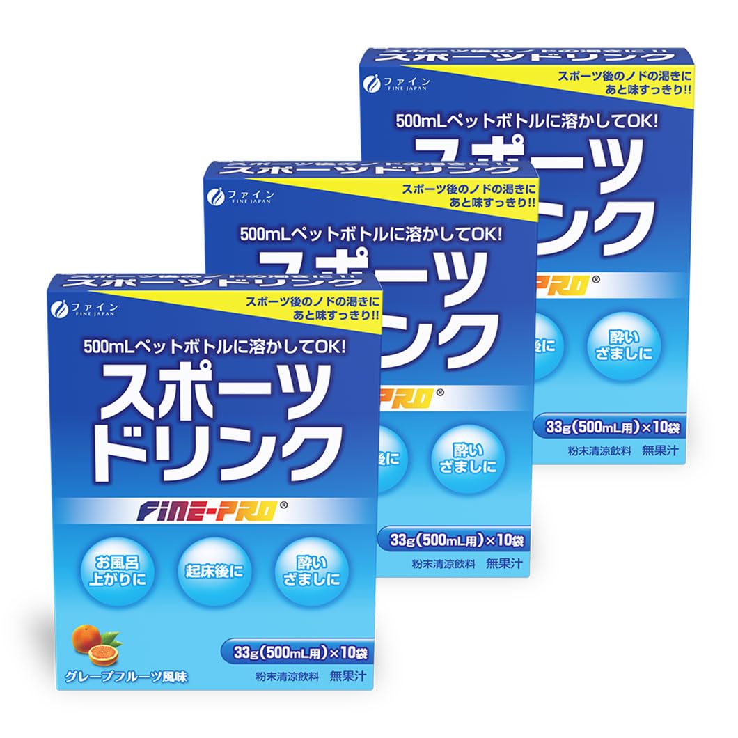 

FINE JAPAN Fine Pro Спортивный напиток со вкусом грейпфрута в порошке для пластиковых бутылок 500 мл 10 пакетиков Сделано в Японии х 3 упаковки