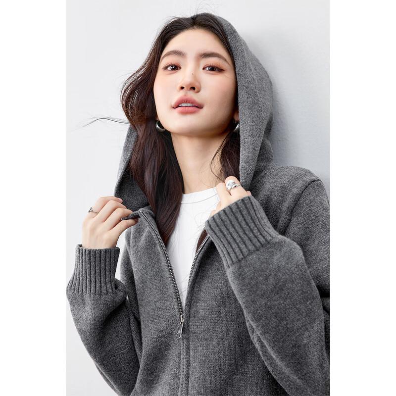Women's Autumn Loose Fit Hooded Knit Cardigan