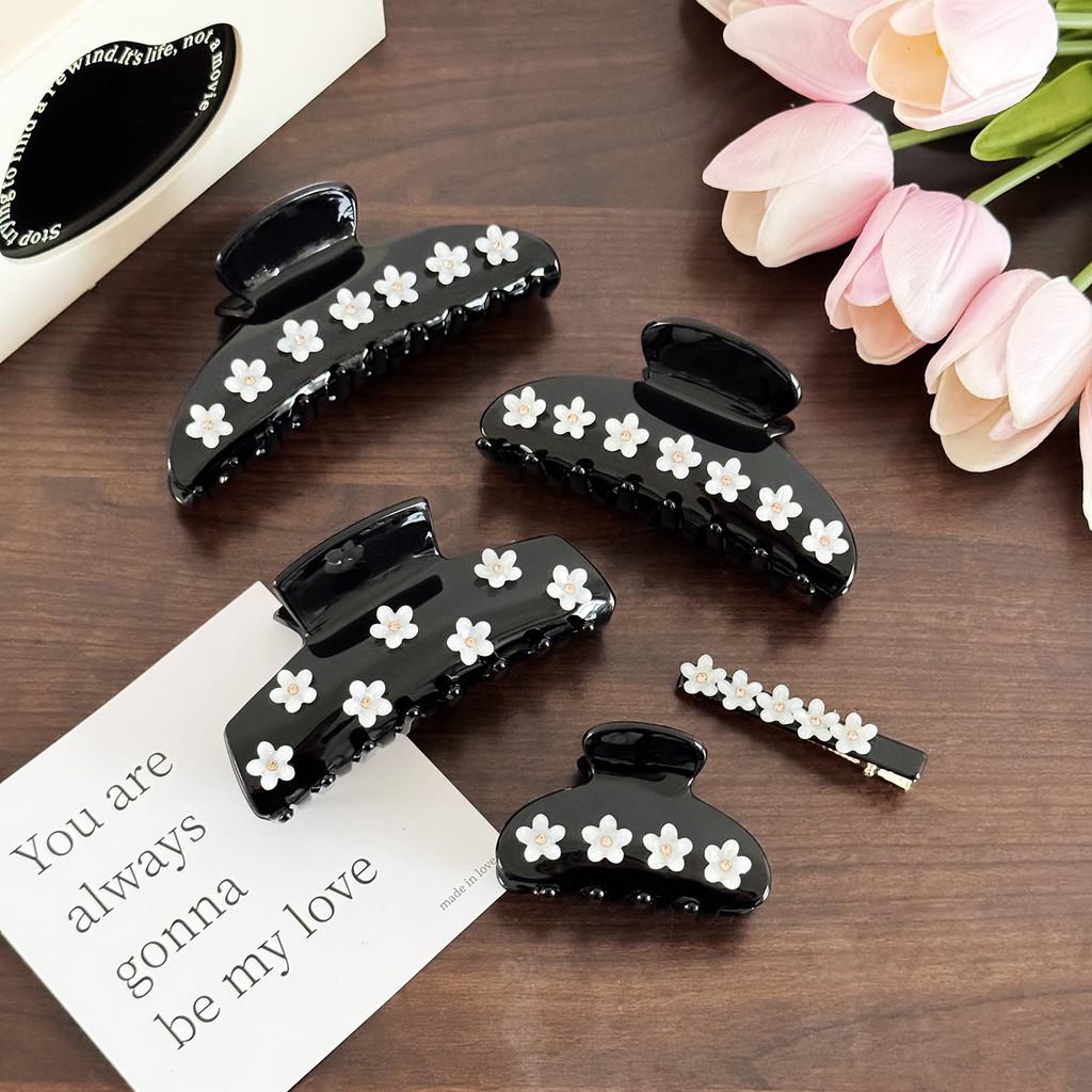 Luxurious Oversized Flower Hair Claw Charming Acetate Rhinestone Grab Clip For Women