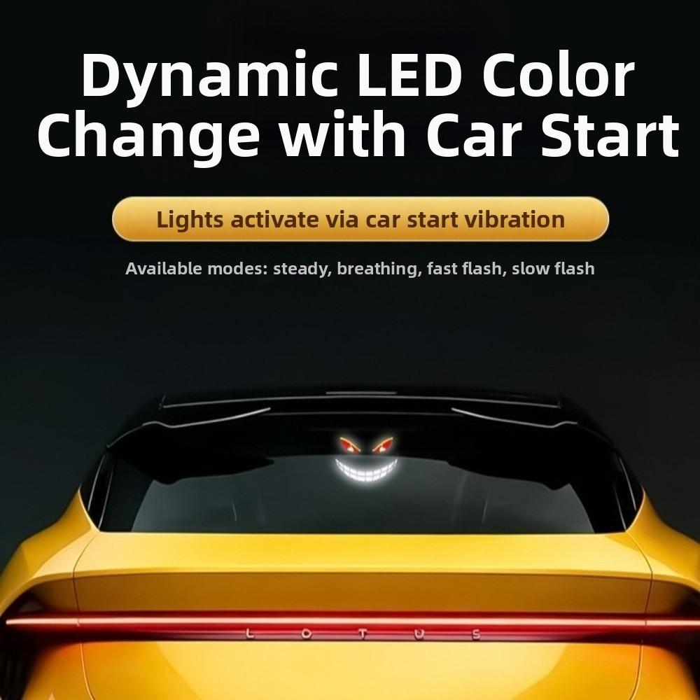 DIY Car Devil Eye Decorative Light Solar Cool EYE Ambient Lamp Gifts LED Warning Light