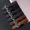 Calfskin Leather Watchband Soft Material Watch Band for Huawei Wrist Strap 18mm 20mm 22mm with Silver Stainless Steel Buckle