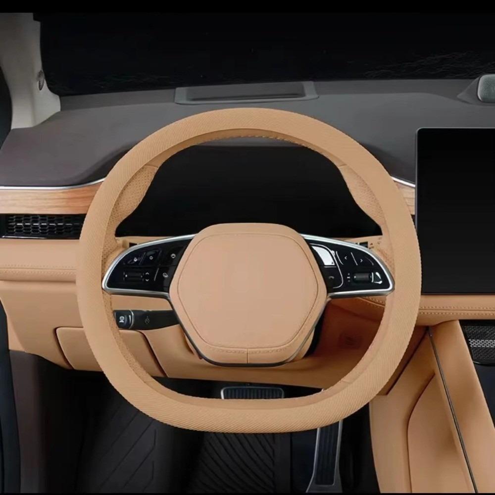 

Silicone Car Steering Wheel Protector Texture Car Decorative Steering Wheel Cover Fit 38-42CM хаки