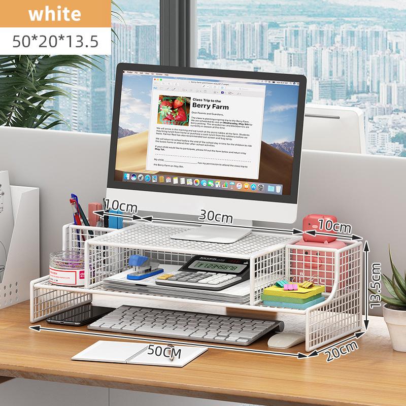 Computer Monitor Stand Elevated Hollow Cooling Laptop Rack Desktop Storage Holder Home Office Desk Computer Keyboard Organizer
