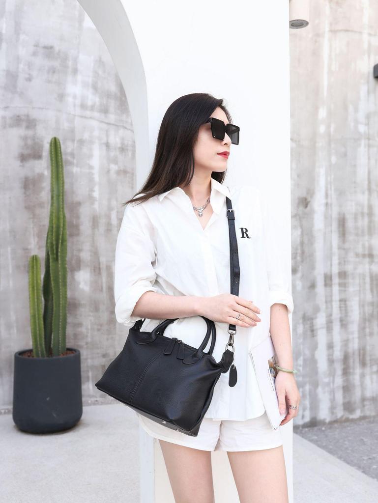 2025 Women's Genuine Cowhide Leather Shoulder Crossbody Bag - European & American Style