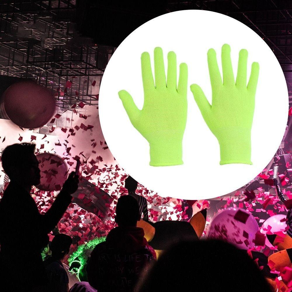 Luminous Glow In UV Neon Glove Green Night Light Decoration Universal Magic Glove  Outdoor