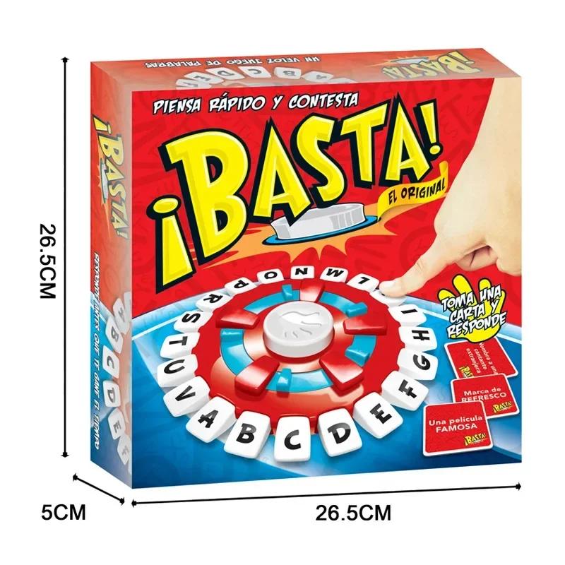 New Basta Spanish Tapple Word Game - English Tapple Crazy Games Version Quick Thinking Letter Pressing Board Toy Family Game