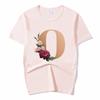 Summer A To Z 26 Alphabet Print Tshirt Cartoon Tees Women Streetwear Funny Casual T