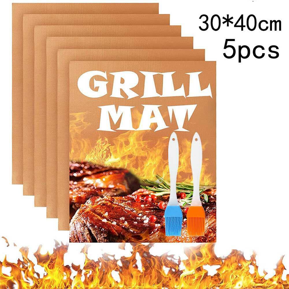 

Медно-золотые коврики для выпечки на гриле для барбекю с антипригарным покрытием, 30x40 см, упаковка из 5 шт.