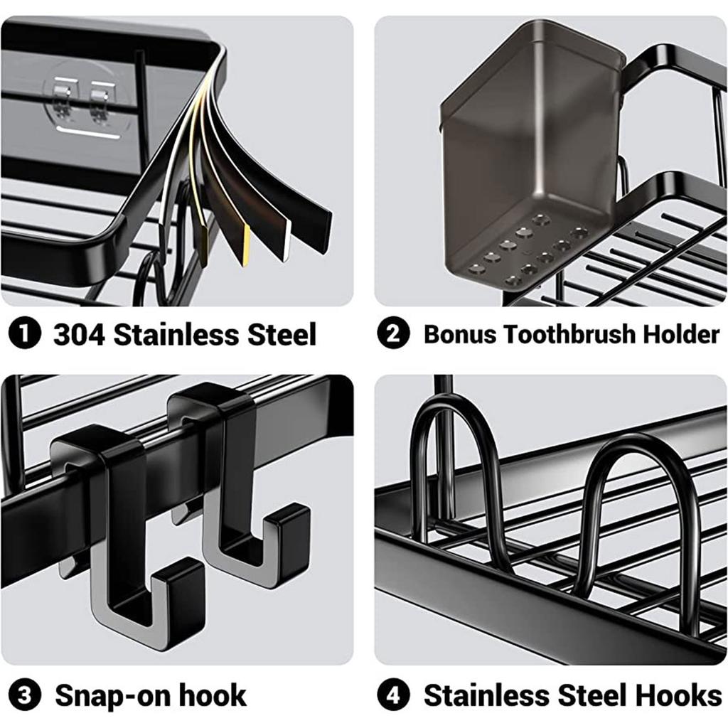 Bathroom & Shower Storage Solution Space Saving Rack Adhesive Shower Shelf Corner Rack Efficient & Functional Shelf