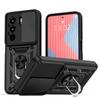 KEYSION Nárazuvzdorné pouzdro Armor pro Itel Power 70 s posuvným krytem objektivu fotoaparátu, kroužkem pro ochranu objektivu, stojánkem a zadním krytem telefonu pro Itel Power 70 4G