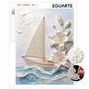 DIY rahmenloses Perlenmalerei-Set Segelboot Lilienblume 3D glänzende Perlenkunst Leinwand Entspannendes kreatives Basteln für Heimwanddekoration Geschenk