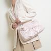Borsa a Mano Rosa con Fiocco Carino Design Creativo con Borchie Borsa a Spalla in Peluche Borsa Tote Quadrata Orizzontale Borsa a Tracolla per il Pendolarismo Invernale