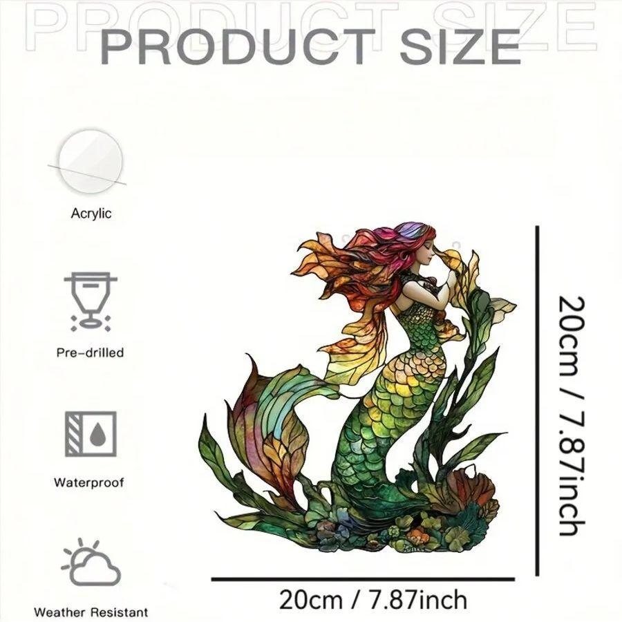 1 piece of charming mermaid pendant. Fashionable hanging decoration suitable for bathrooms and living rooms - unique home decor