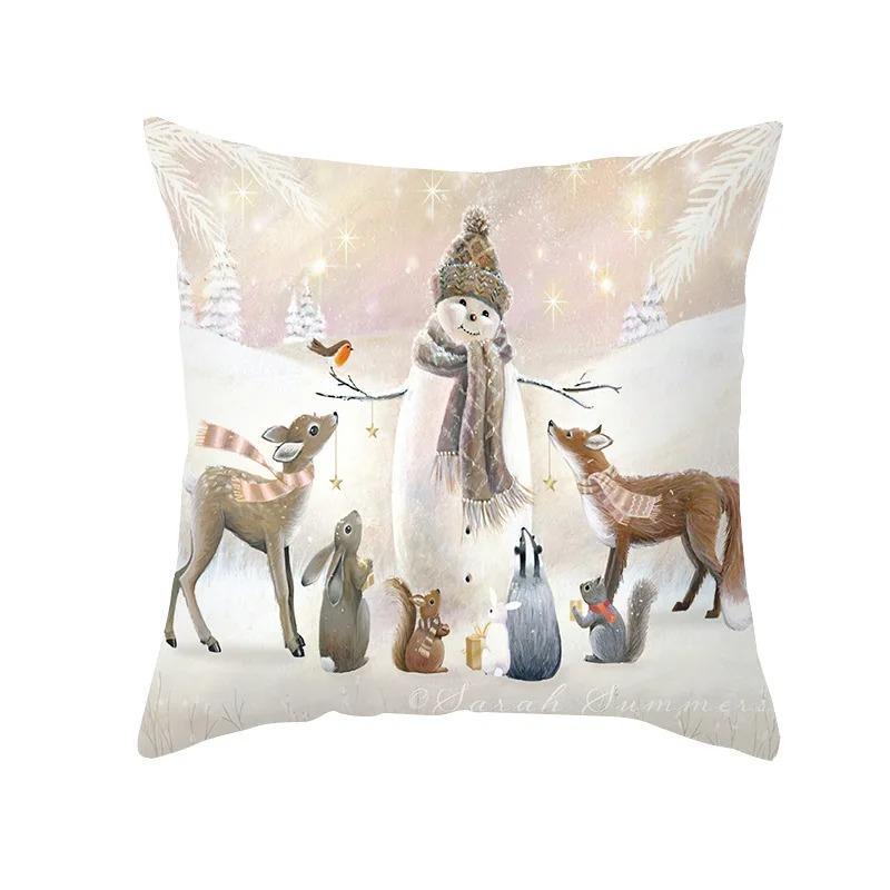 Elk Print Pillowcase Car Ornaments Office Living Room Home Pillowcase