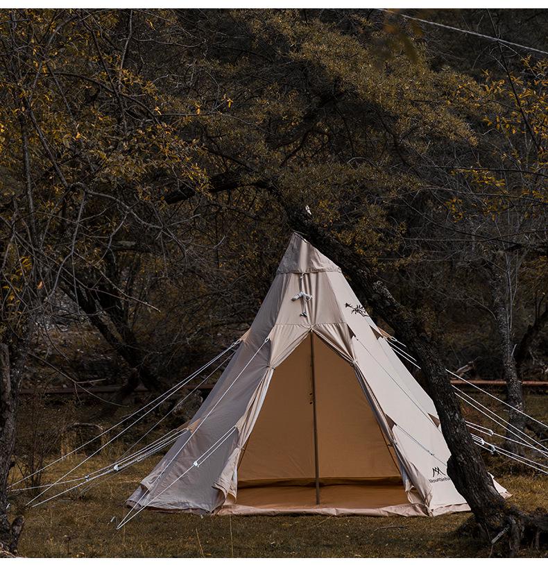 Mountain Guest Waterproof Luxury Camping Pyramid Tent - Polyester Cotton Canvas