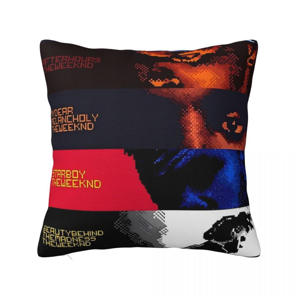 The Weeknds Rapper Sänger Kissenbezug Quadratischer Kissenbezug Kissenhülle Vintage Bedruckte Kissenbezüge für Hochzeitsfeier Heimdekoration