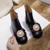 2024 New Girls Boots Bow with Flowers Chic Children Fashion Princess Short Boots for Party Wedding Shows Drop Shipping Simple