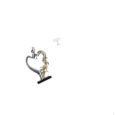 Romantic Couple Figurine Statue with Miniature Round Table for Bedroom Wedding Bookshelf Cabinet