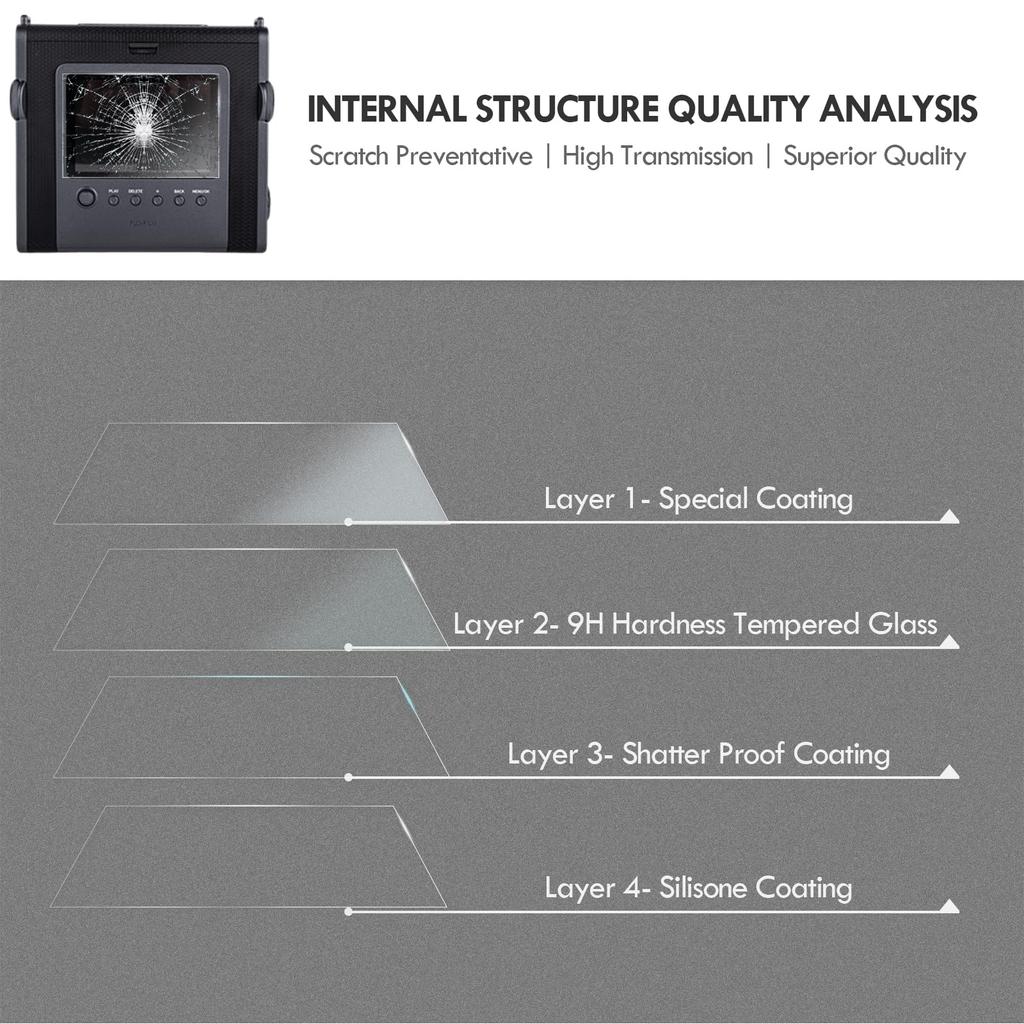 HIYQIN Ochraniacz ekranu i osłona obiektywu dla Fujifilm Instax Wide EVO Hybrid Wide Evo Aluminiowa osłona Hartowany ochraniacz ekranu LCD i folia PET na obiektyw
