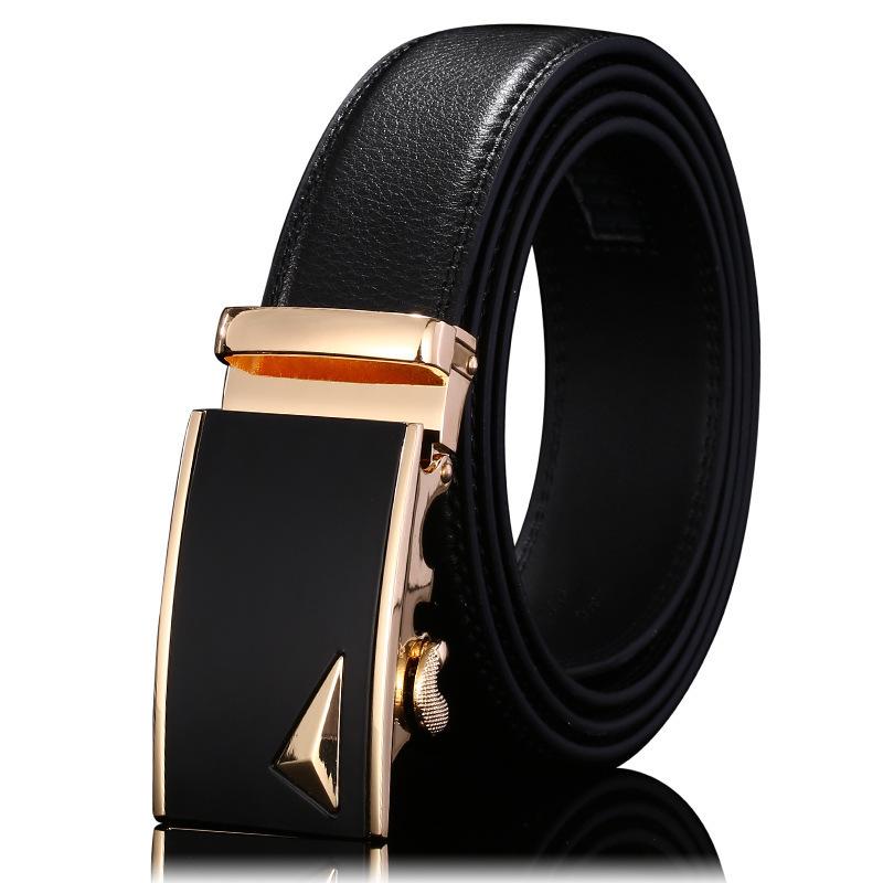 Cintura da Uomo in Vera Pelle con Fibbia Automatica - Design Casual e alla Moda in Pelle Bovina