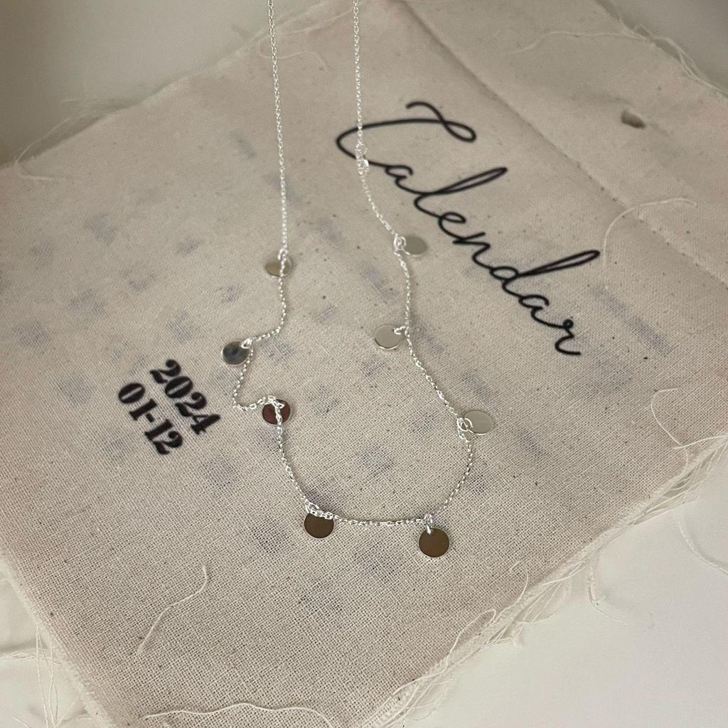 Su Chuang S925 Sterling Silver Round Pendant Necklace for Girls - High-End Fashionable Versatile Ins Style Collarbone Chain