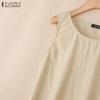 ZANZEA Women Casual Round Neck Summer Sleeveless Tank Tops