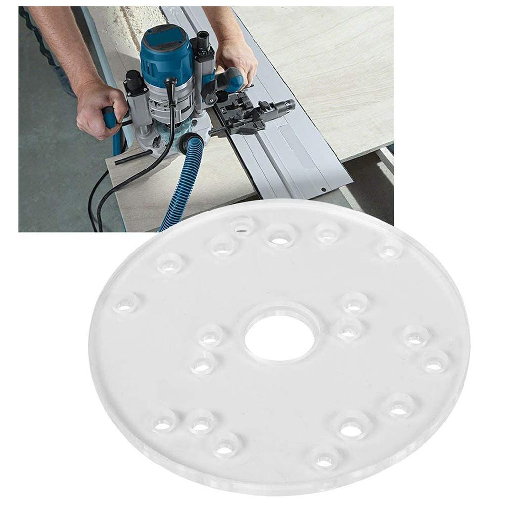 Universal Frästisch-Grundplatte Acryl mit Zentrierstift Schrauben für Oberfräsen Holzbearbeitung