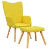 Relax Chair with Footstool Mustard Yellow Fabric