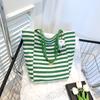 Casual Striped Design Women Shoulder Bags Large Capacity Ladies Commuter Tote Handbags Simple Female Bucket Shopping Bag
