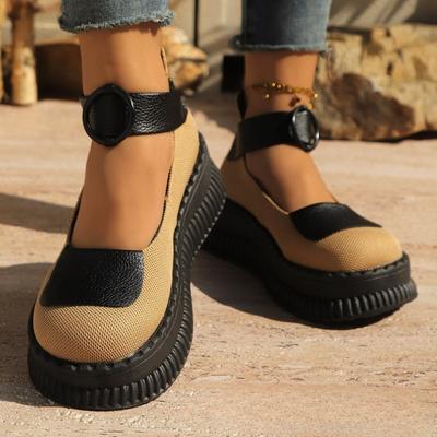New Casual Retro High-heeled Fashion Shoes for Women Thick-soled Wedge Heel Sponge Shoes