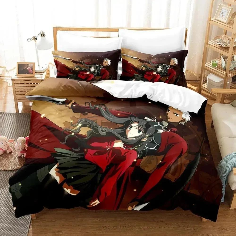 3D Print Anime FateStay Night Unlimited Blade Works Bedding Set Cartoon Anime three-piece set Adult Kid Bedroom Duvetcover Sets