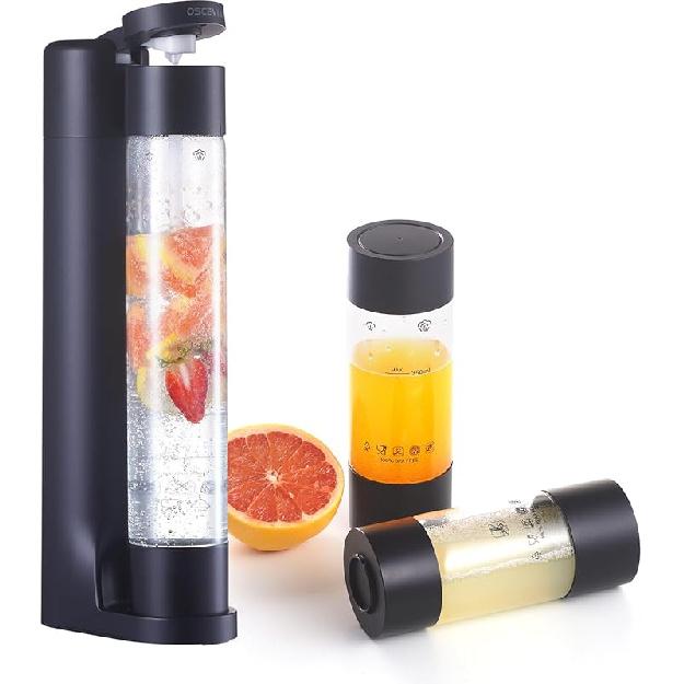 Sparkling Water Machine, Seltzer & Carbonator for Drinks, Soda Steaming Dispenser, Carbonator Machine with 2 BPA Free Bottles, Compatible with