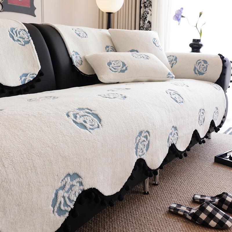 Thicken Plush Sofa Towel Winter Sofa Cover Cloth Towel Anti Slip Blanket Home Decoration Pillow Cover Sofa Backrest Towels
