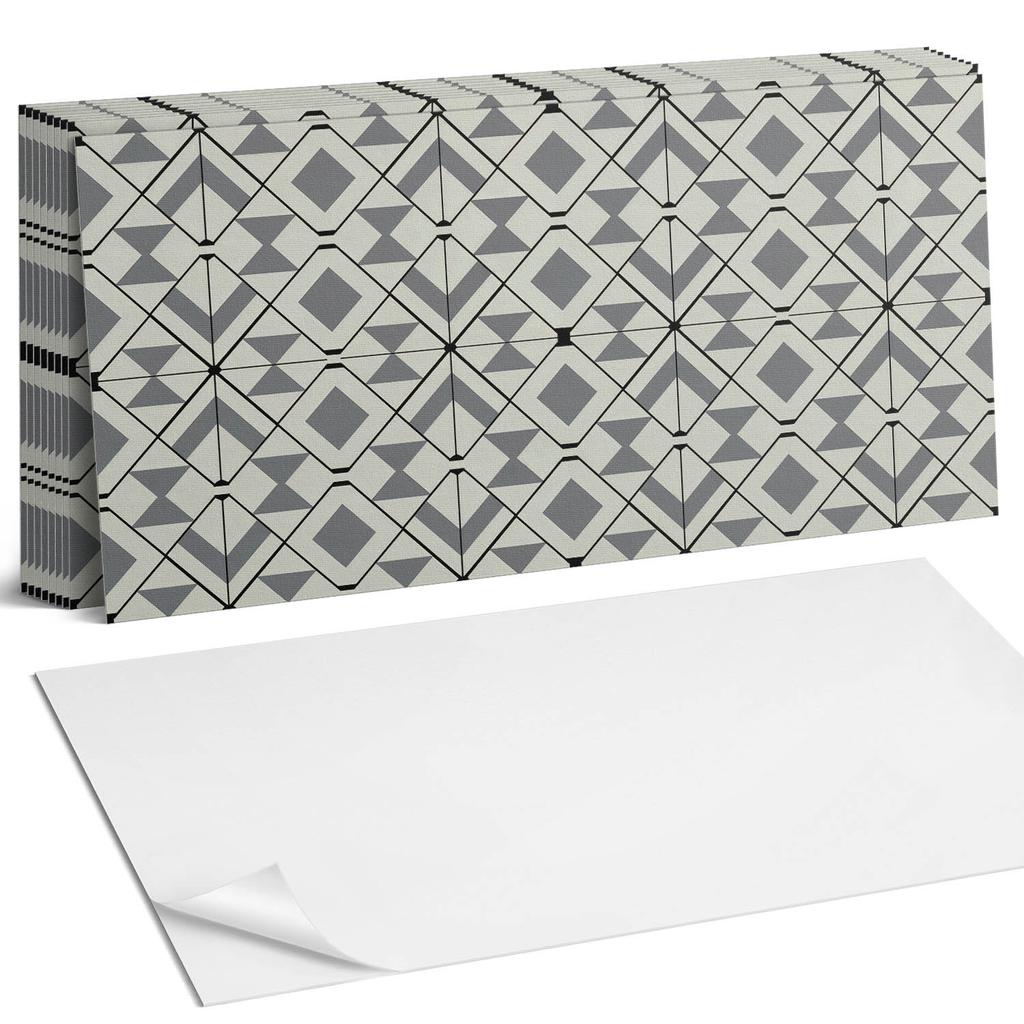 Kafelki Samoprzylepne Z Grafiką Do Jadalni Pcv Geometryczny Wzór W Romby 10X40X20 Cm