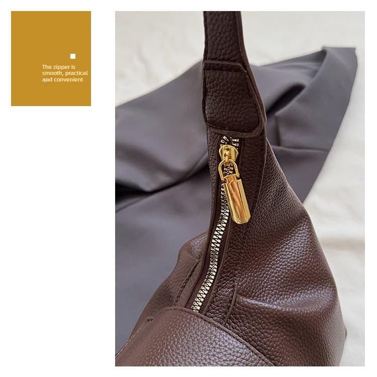Women's Soft Leather Underarm Bag Casual Commuter Shoulder Bag