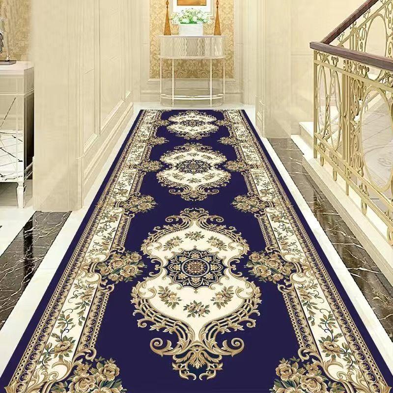 Washable Retro Corridor Carpet Long Hallway Rug Antiskid Living Room Kitchen Aisle Runner Carpet Hotel Home Hall Decoration Mat