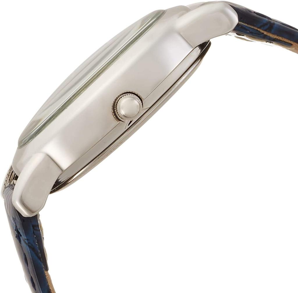 Montre Analogique Étanche Citizen avec Bracelet Cuir Bleu Marine Q&Q pour Femme, Bleu, VZ89-305