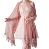 [Clove Cube] Women's Chiffon Stole, Large Size, Lace, Formal, Party, Wedding (Pale Pink)
