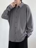 2026 Spring/Summer High-End Men's Loose Korean Style Solid Color Long Sleeve Casual Shirt